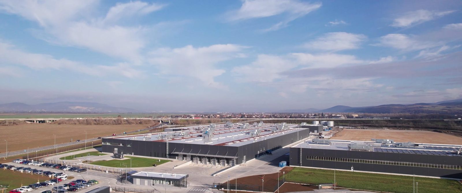 Aerial view of an industrial facility