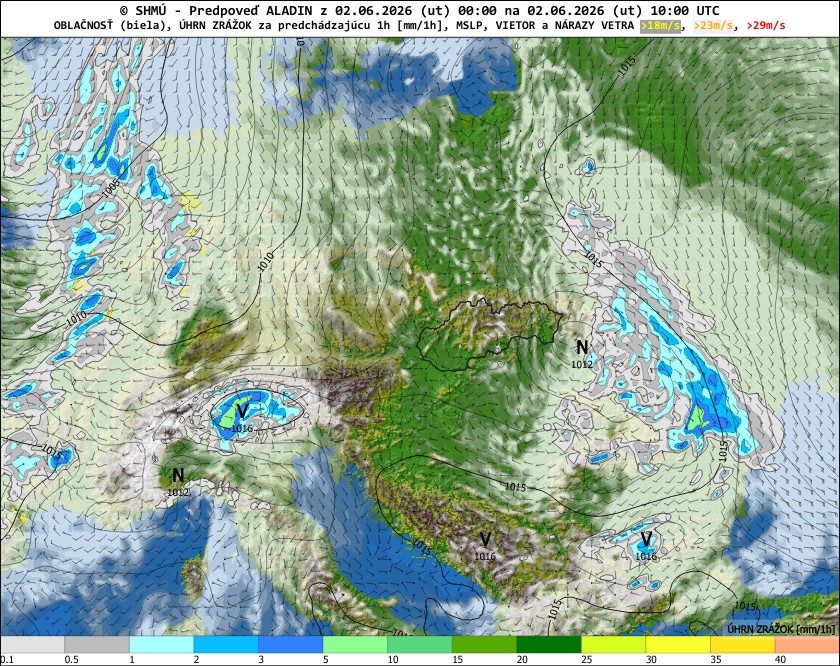 SHMÚ numerical weather forecast over Central Europe